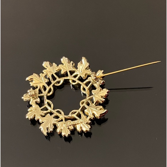 Vintage Sarah Coventry Leaf Pin Silver Gold Tone Retro Modern Fall Wreath Brooch - Picture 7 of 11